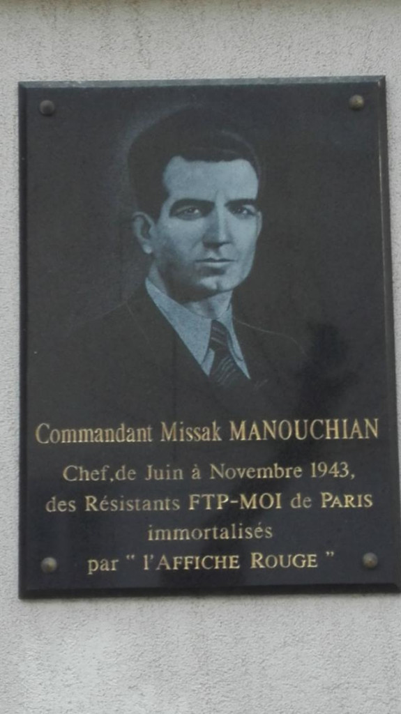 portrait de Missak Manouchian à proximité de l